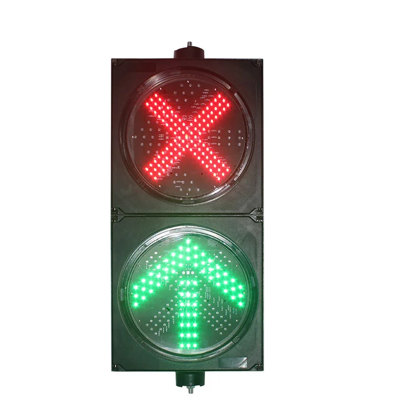 ไฟ Lane Control 300mm กากบาทแดง + ลูกศรเขียวชี้ขึ้น Dpark