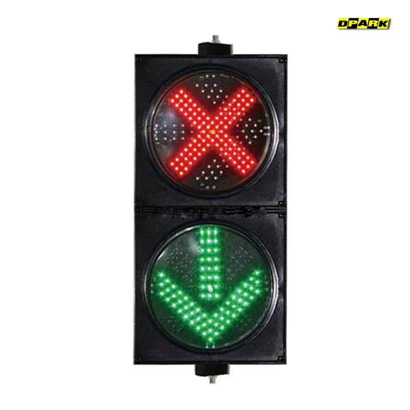 ไฟสัญลักษณ์ควบคุมช่องจราจร 300mm กากบาทแดง X + ลูกศรเขียว LED 2 ดวง Lane Control Dpark