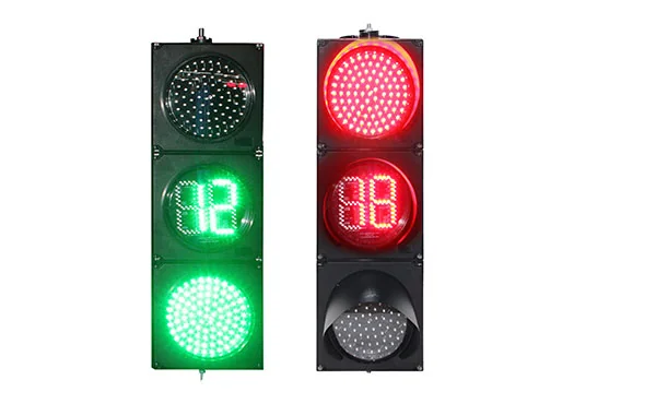 ไฟจราจร 3 สี 200mm รุ่นนับถอยหลังตัวเลข 2 หลัก แดง-เหลือง-เขียว Dpark