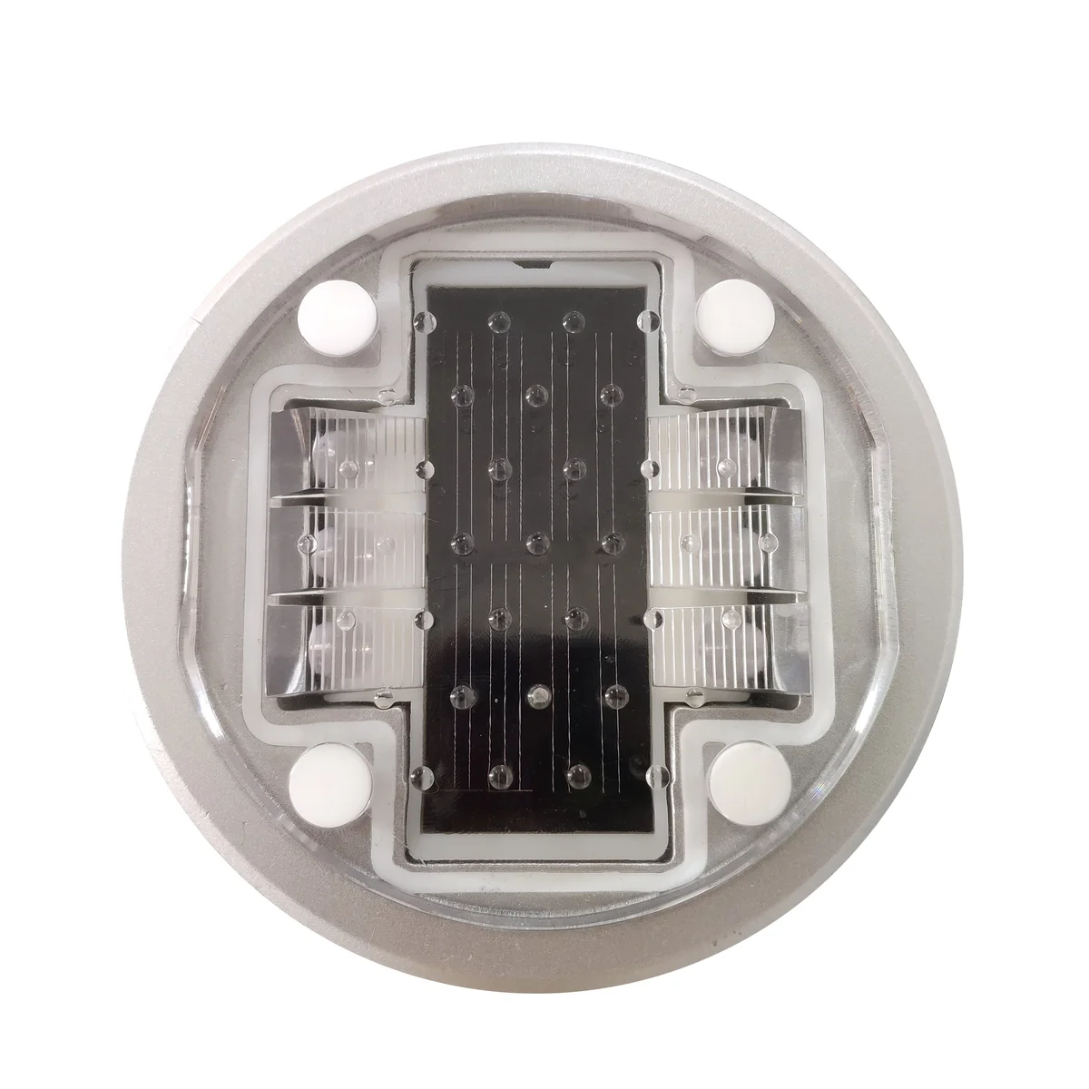 TE-SR008 หมุดถนนโซล่าเซลล์ Dpark แบบฝังพื้น Embedded ตัวเรือนอลูมิเนียมหล่อทรงกลม